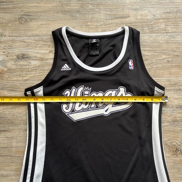 NBA Sacramento Kings Jersey Medium Tank Adidas Black White Stripe Blank NBA4Her - Picture 6 of 7